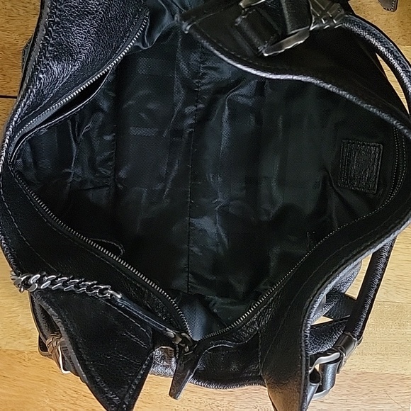 New without tags Burberry check chain satchel black leather - Picture 7 of 7